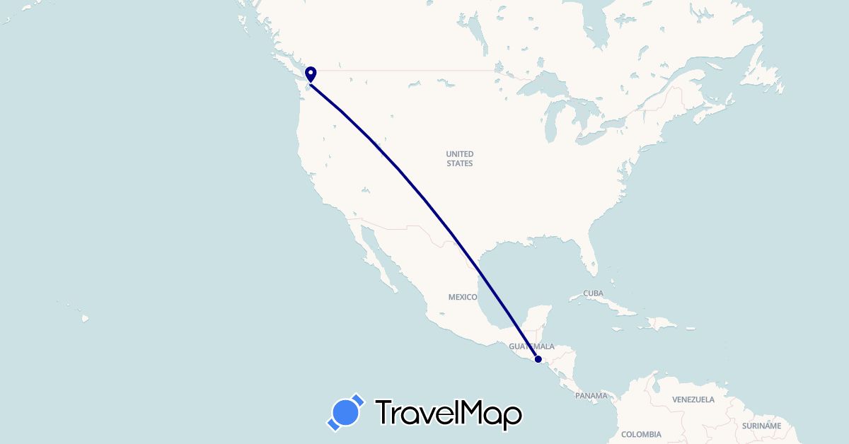 TravelMap itinerary: driving in El Salvador, United States (North America)